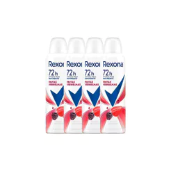 Kit 4 Desodorante Antitranspirante Aerosol Rexona Frutas Vermelhas 72 horas 150ml