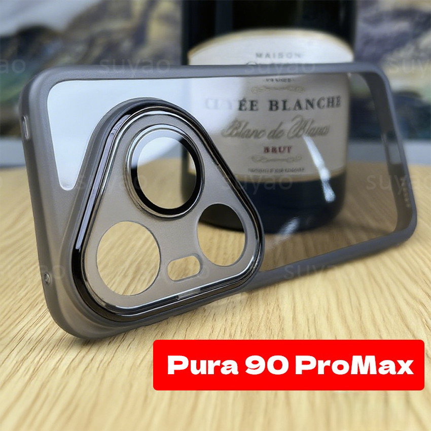Huawei 90 Pro Max ProMax 90S 2026 Capa De Telefone Caixa Quadrada Pura90ProMax Pura90 80 90SProMax Transparent
