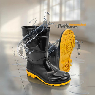 Bota Borracha Pvc Cano Longo Galocha Impermeável Limpeza Epi Bota de Plástico
