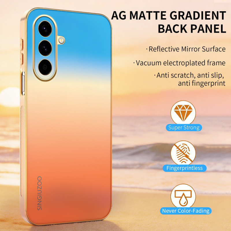 Capa De Telefone Fosca AG Galvanizada De Cor Gradiente Para Samsung A57 5G A37 A27 A17 A07 A18 A08 A56 A55 A36 A26 A16 A