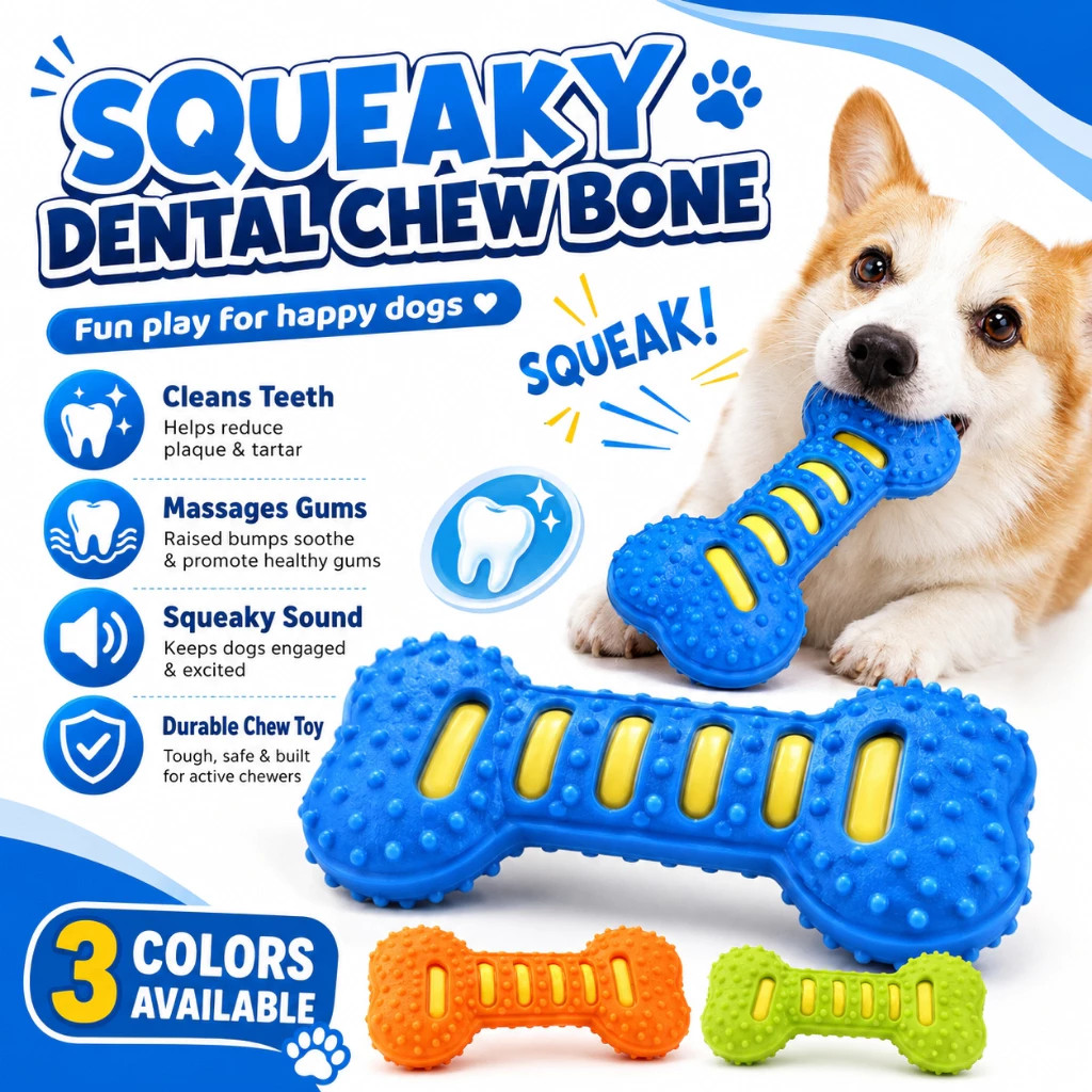 Brinquedos Interativos Para Mastigar Animais De Estimação , Brinquedo Interativo Cachorro Macio De Osso De Borracha TPR
