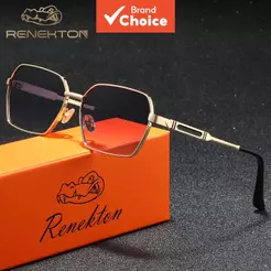 Óculos De Sol Quadrados Retrô Renekton Para Homens E Mulheres , Uv400 , Templos De Metal , Antirreflexo , Negócios De Lu
