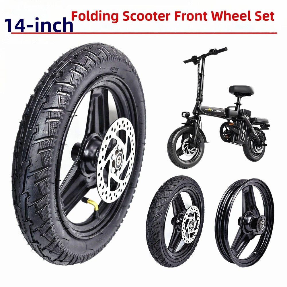 Conjunto De Roda Dianteira 14x2.125 Para Scooters Elétricos Dobráveis , Cubo De Ferro , Pneu A Vácuo