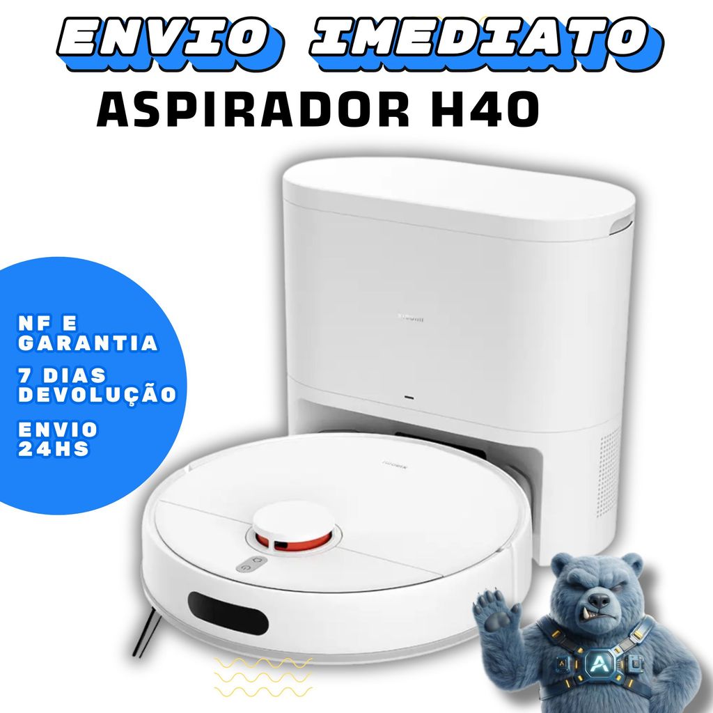 Robô Aspirador XM 40H 10000Pa Controle por App e Alexa