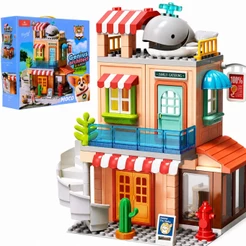 Blocos De Montar Casinha Boneca Cachorrinho Moco 141 Peças Castela Brinquedo Infantil Educativo Menina Menino