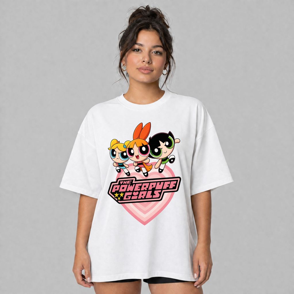 Camiseta Camisetão Oversized Academia Power Girls Meninas Super Poderosas Feminina Casual Adulto