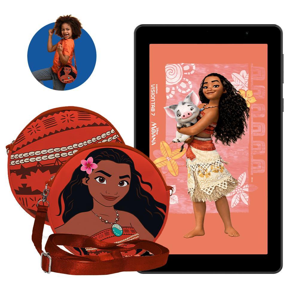 Tablet Positivo Vision TAB 7 Moana + Capa e Bolsa - 3GB RAM 64GB Android 14 Go Wi-Fi Tela 7” IPS