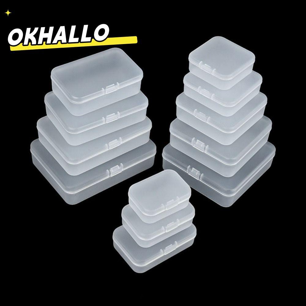Caixa De Armazenamento Transparente OKHALLO , Recipiente De Contas De Joias De Plástico , Itens Pequenos Quadrados De 5 