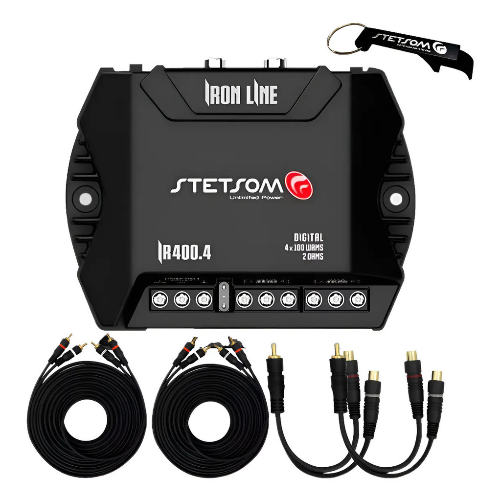 Amplificador Stetsom Ir400.4 + Cabos Oxigen +brinde