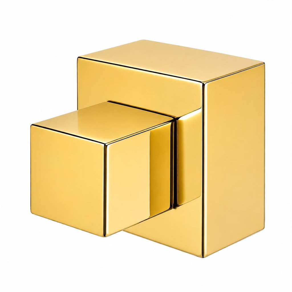 Acabamento de Registro Quadrado 50mm Dourado Canopla em Metal