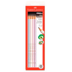 Lápis preto Pérola SM/1210PER\314568 com 4 unidades Faber-Castell