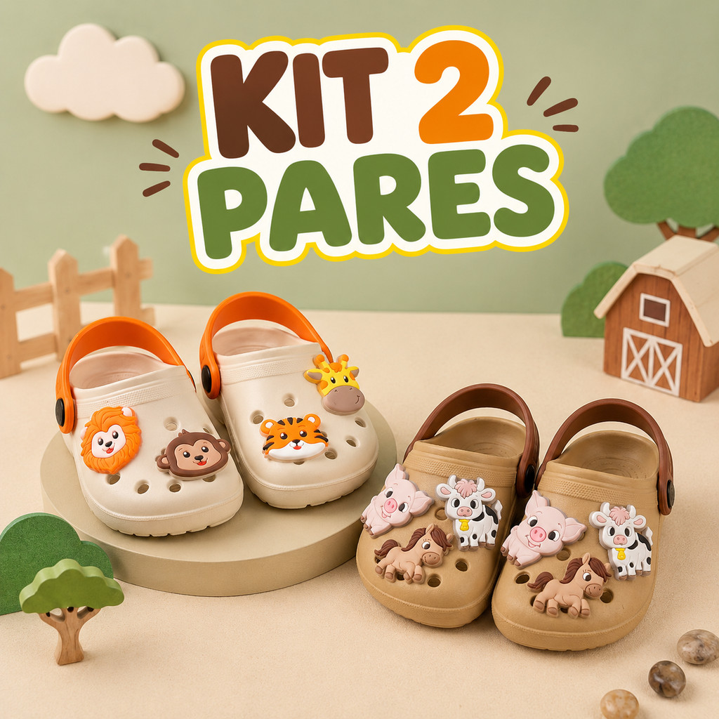 Kit 2 Sandálias Infantil Menino Leve Confortável Delicada Antiderrapante Animal Astronauta Escola