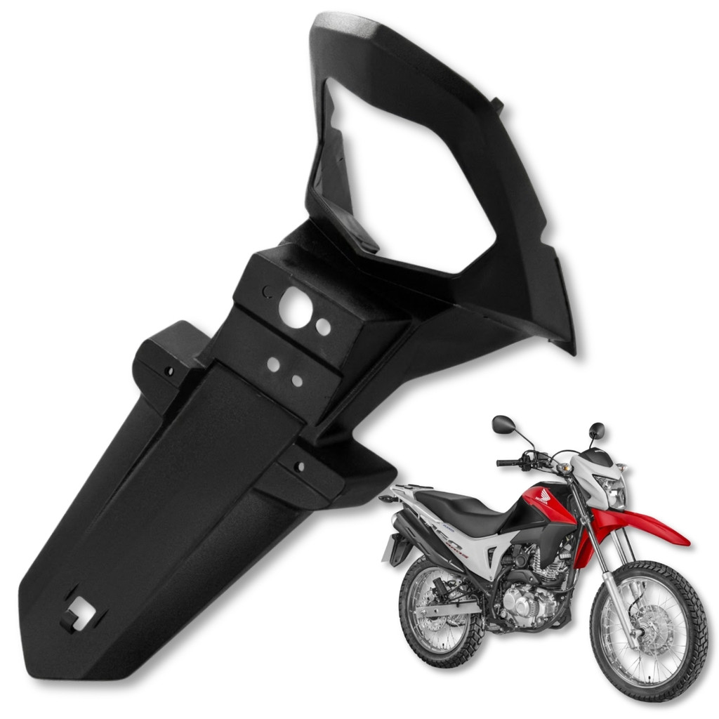 PARALAMA TRASEIRO SUPORTE PLACA HONDA NXR BROS 160 2015 A 2024 PRETO INJETADO SEM ADAPTAÇÃO