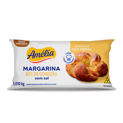 Margarina 80% Gordura Sem Sal Uso Geral 1,01kg Amélia