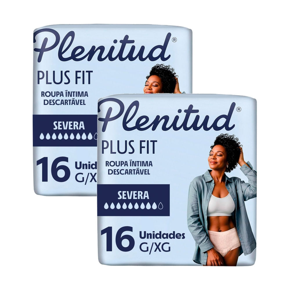 Kit 2 Roupa Íntima Plenitud Plus Unissex Tamanho G/XG 16 Unidades Descartáveis