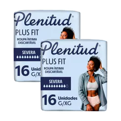 Kit 2 Roupa Íntima Plenitud Plus Unissex Tamanho G/XG 16 Unidades Descartáveis