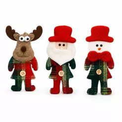 Pendente Papai Noel Pelúcia Boneco de Neve Enfeite Feliz Natal Árvore Decoração Festiva