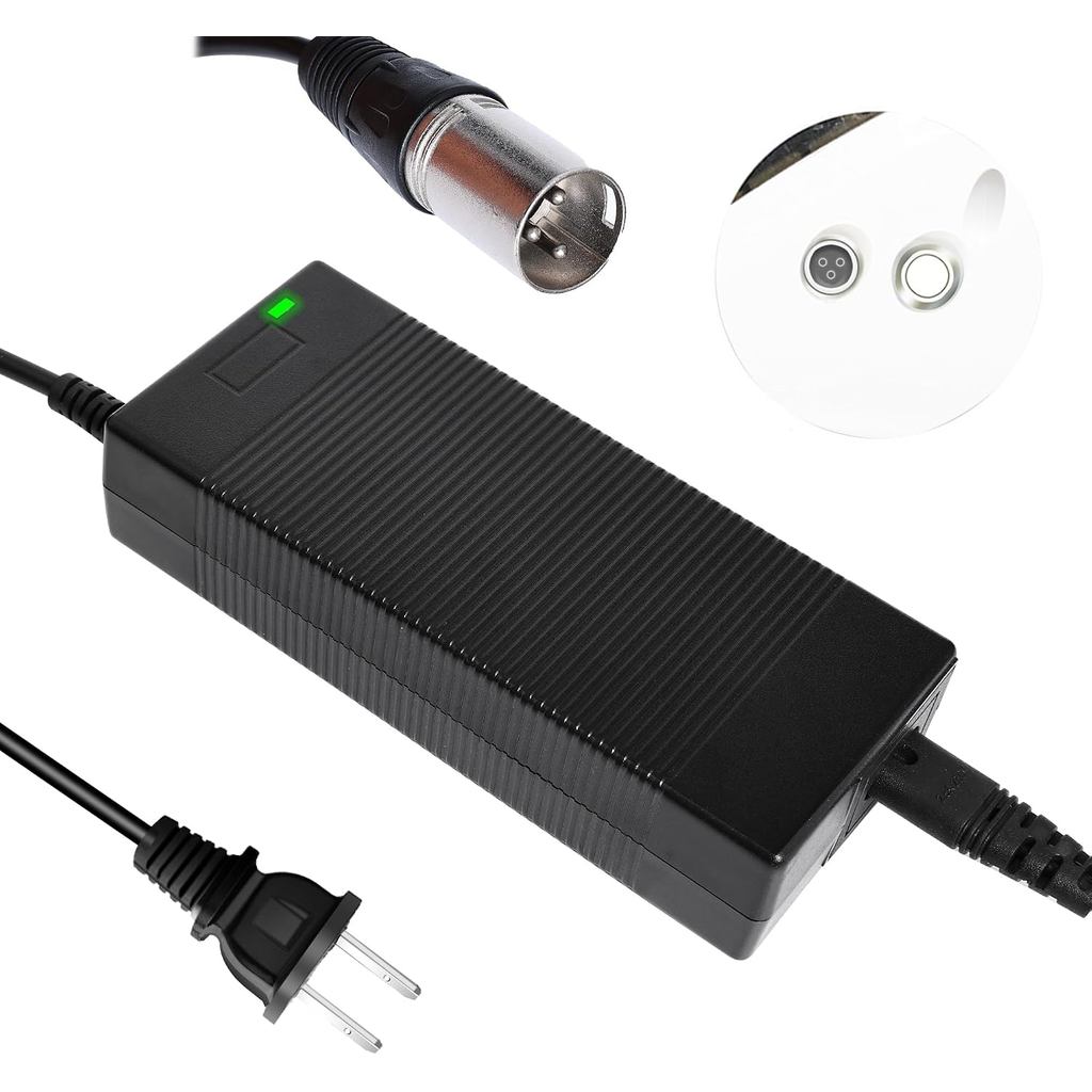Carregador Rápido EVAPLUS Certificado UL 54.6V com Conector XLR - Carregador de Bateria de Lítio 13S 48V para Bicicletas