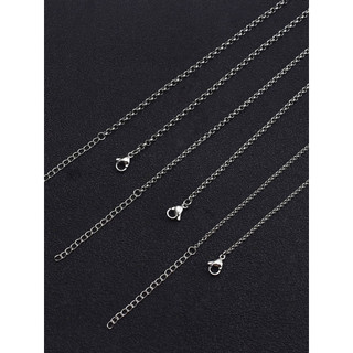 Corrente de pérola redonda de aço de titânio, moda All-Match, corrente única, anel redondo, acessórios de joias diy, cor
