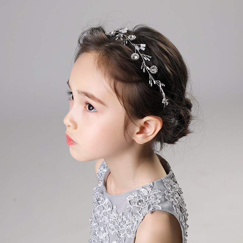 Meninas acessórios para o cabelo crianças desempenho Headwear moda flor menina vestido acessórios meninas strass guirlan