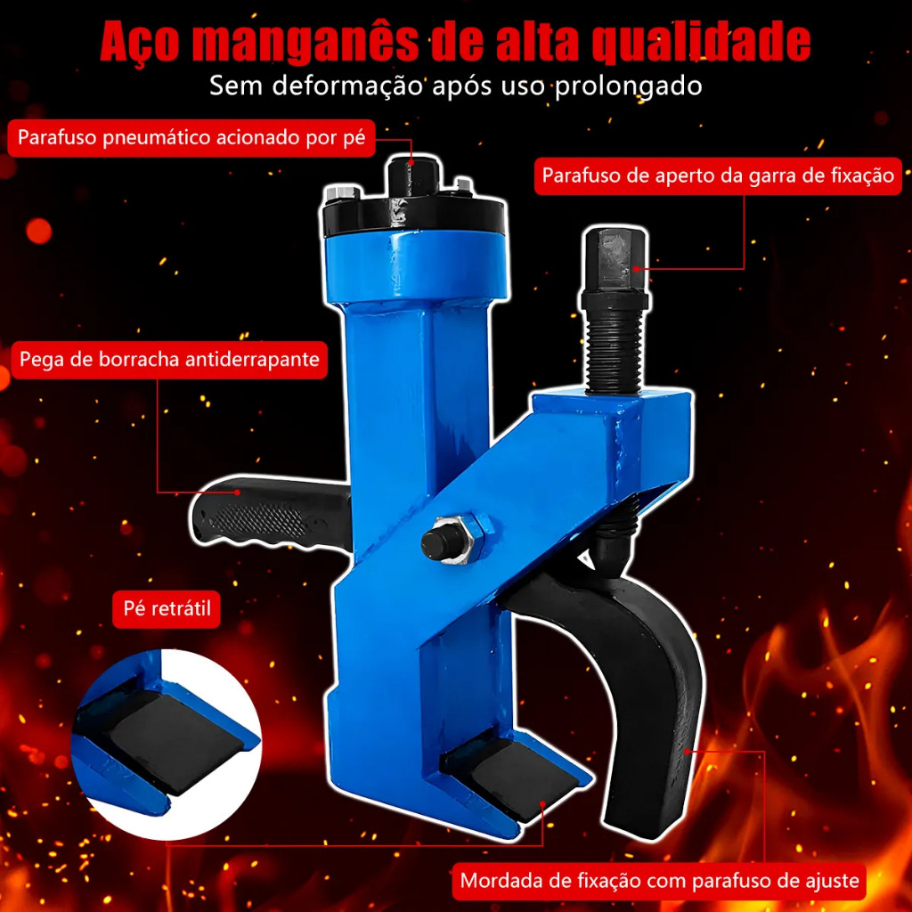 Descolador de Talão de Pneu Portátil Manual para Caminhões, Tratores e Veículos Agrícolas - Ferramenta Profissional · foto 2