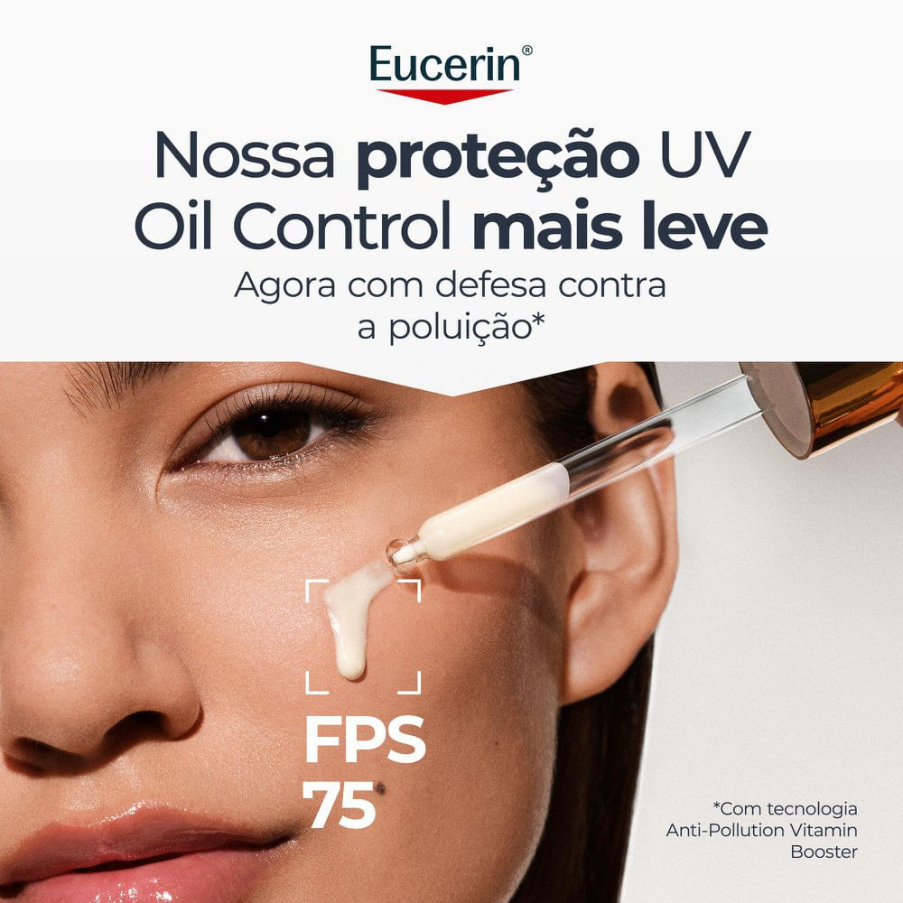 Protetor Solar Eucerin Sérum Ultraleve FPS75 Oil Control Pele Oleosa e Acneica 30ml · foto 2