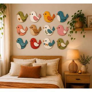 Kit Decorativo Passarinhos Coloridas – Decoração Criativa para Ambientes