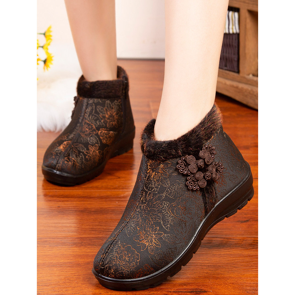 Velho pequim sapatos de pano feminino novo estilo sapatos femininos de meia-idade idosos sapatos de algodão inverno avó