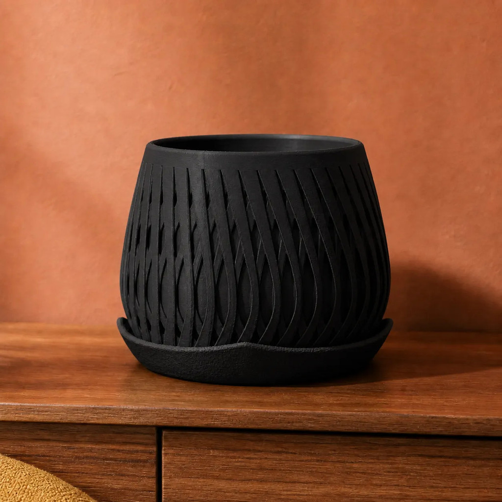 Vaso Trançado Ludovica com Prato Criandê Preto