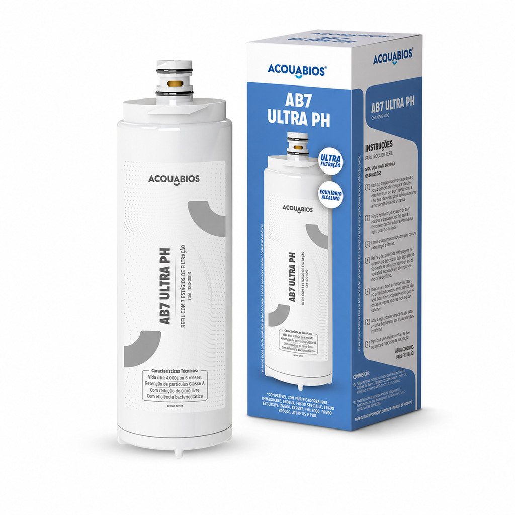 REFIL PARA PURIFICADOR ACQUA ULTRA PH 7 ESTÁGIOS CLASSE A COMPATÍVEL COM IBBL 1005-0060 - ACQUABIOS