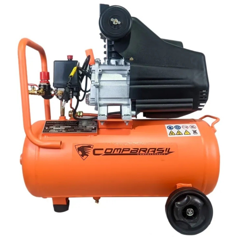 Compressor de ar 8,6 pés 25L 2hp 120 lbs monofásico BM1902-25L - CompBrasil
