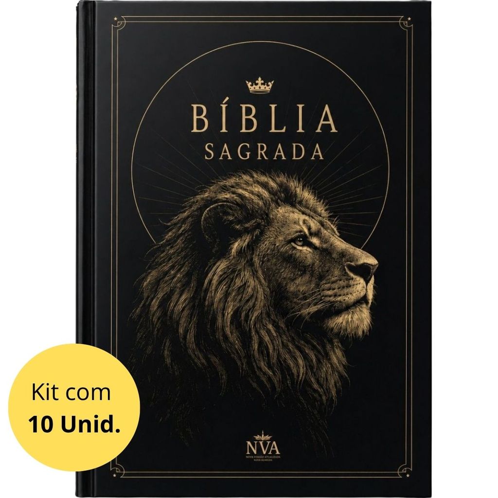 Kit 10 Bíblias Sagradas | NVA | Palavras de Jesus em vermelho | Leão de Judá