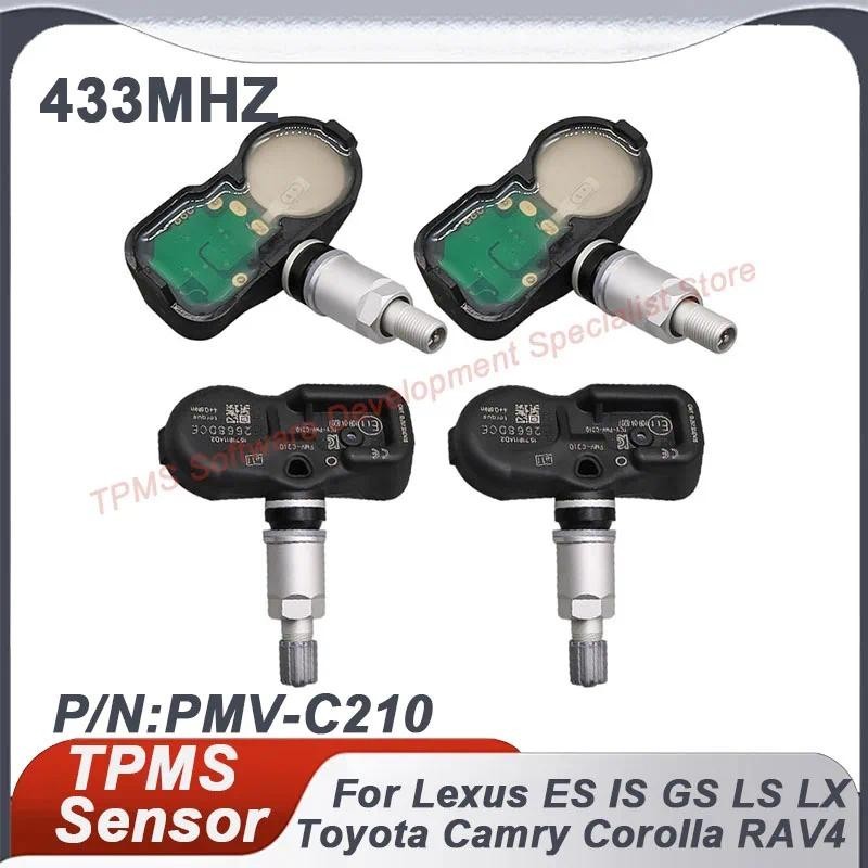 Sensor De Pressão Dos Pneus TPMS , 1/4 Peças , 433MHZ , Para Lexus ES GS LC LX LS Toyota Camry Corolla Land Cruiser RAV4