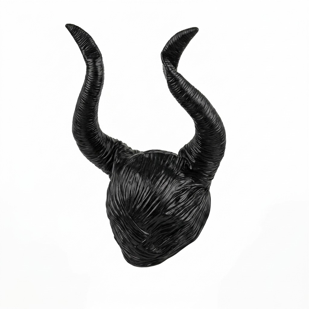 Máscara Touca Malévola Chifre Maleficent Feminina Cor Preto