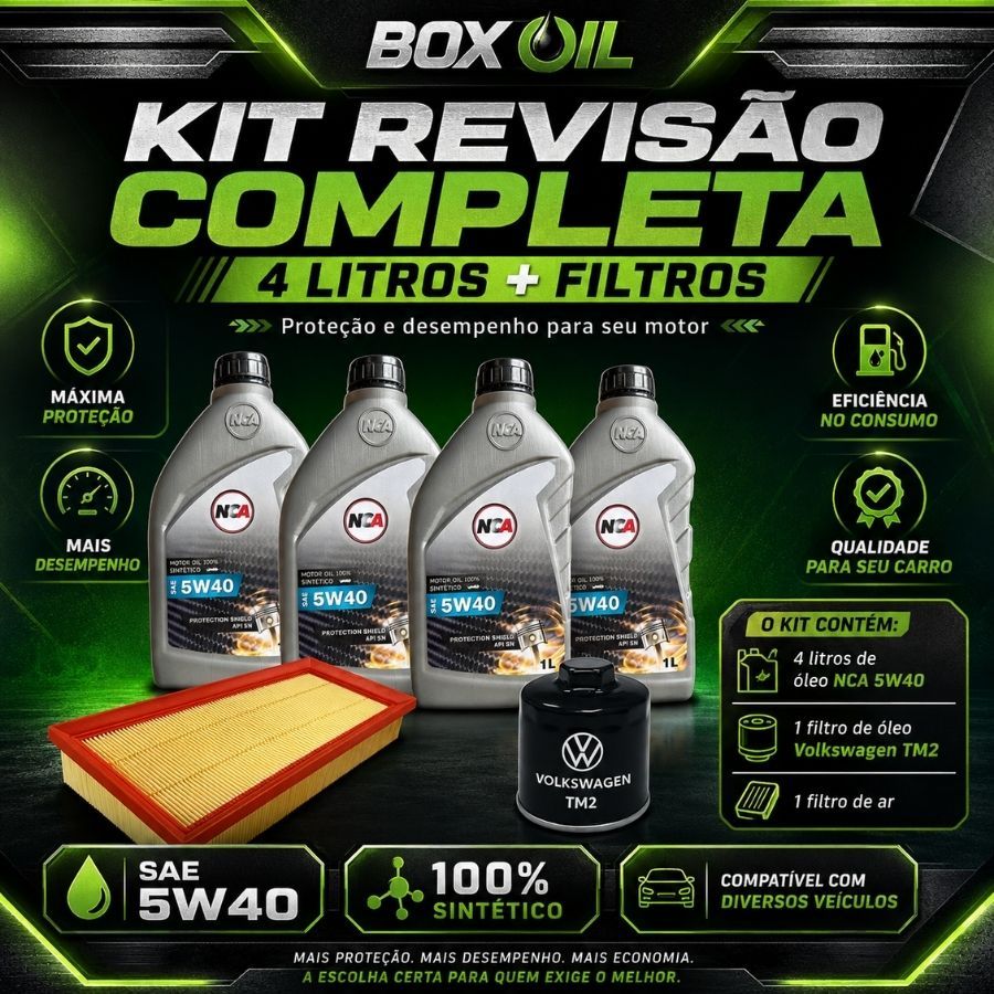 KIT TROCA DE ÓLEO VW 5W40 + FILTROS (FOX 2010 1.0)