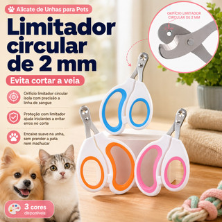 Cortador de Unhas Pet em Aço Inox com Corte Preciso e Ponta Arredondada para Filhotes de Gatos Cães Coelhos e Roedores