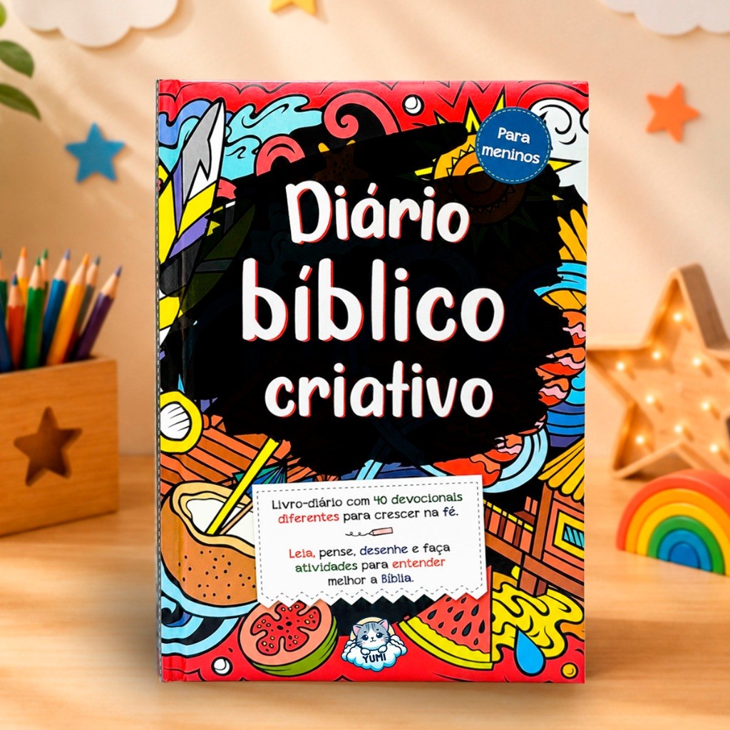 Livro Infantil Devocional Diário Bíblico Criativo | Atividades Educativas da Bíblia para Crianças
