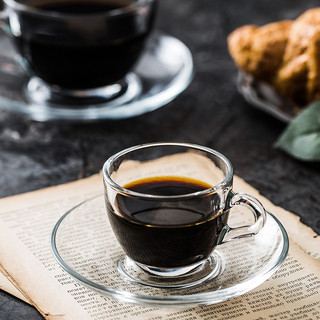 Conjunto de pires de xícara de café de vidro temperado importado doméstico italiano concentrado engrossado europeu simpl