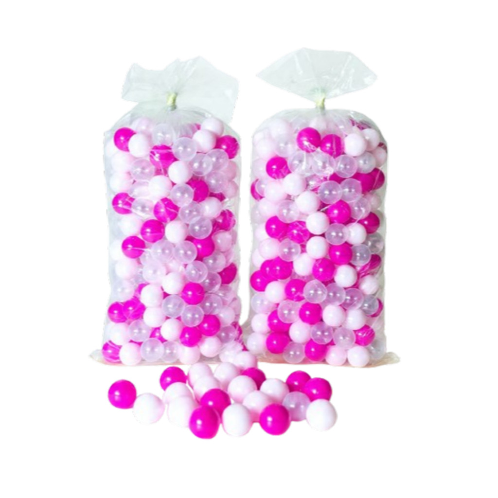 Kit 100 Bolinhas Piscina Rosa Menina Para Brincar Qualquer Lugar