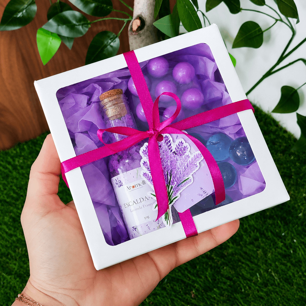 Kit Spa Lavanda Francesa Artesanal | Escalda-Pés e Sabonete Massageador Presente