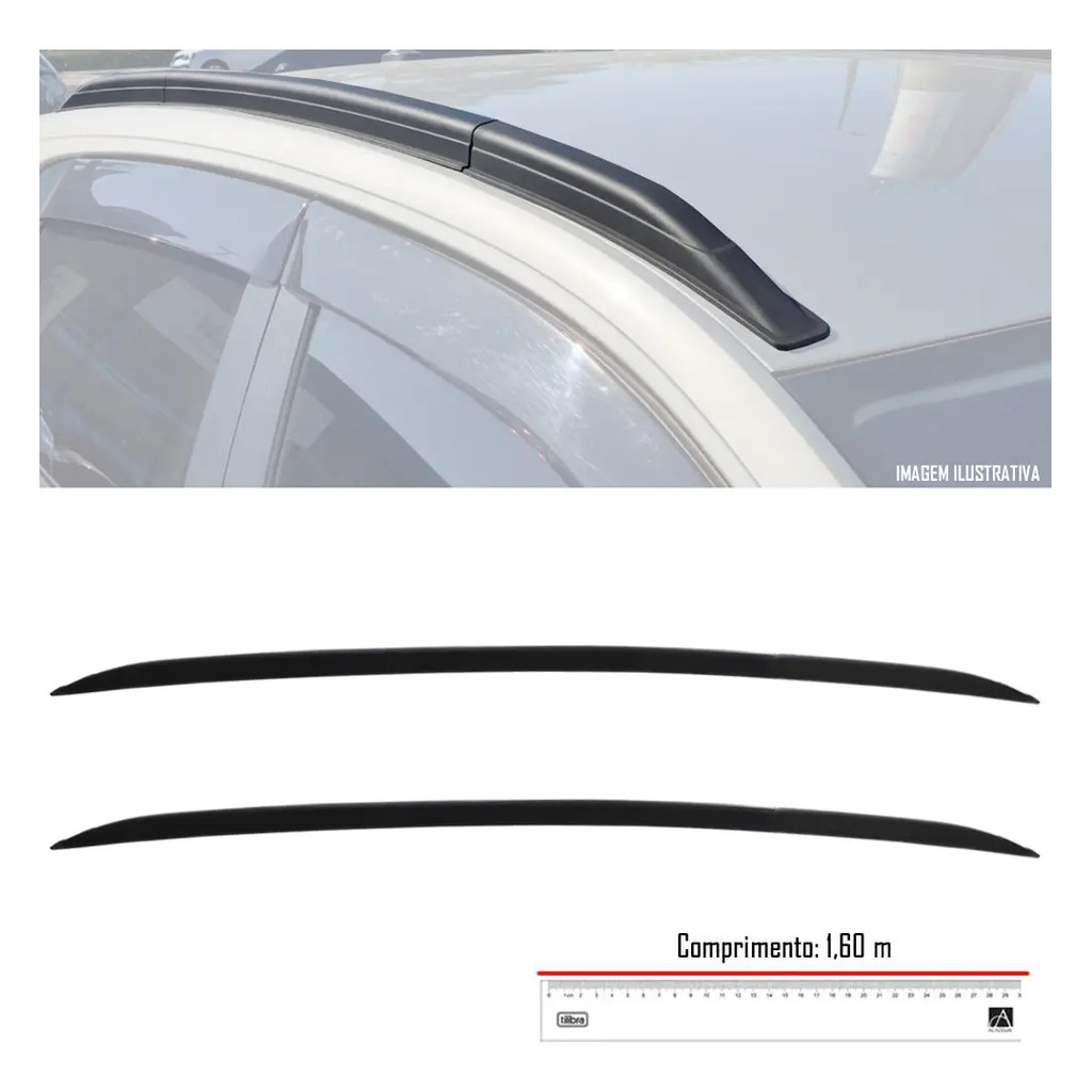 Longarina de Teto Decorativo Renault Captur TG Poli 1,60 metros - Preto — imagem 2 de 2