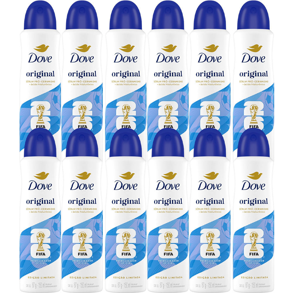 Kit Desodorante Dove Original Aerosol 150ml/89g - 12 Unidades