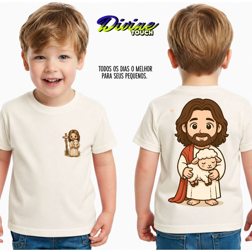 Camiseta Infantil  Streetwear Malha 30.1 100% Algodão Camisa Juvenil Estilosa Jesus Cristo Infantil