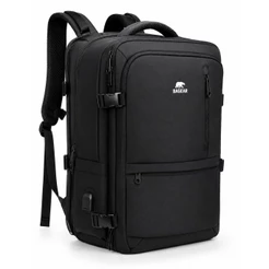 Mochila Notebook 17' Masculina Bagear Cor Preta Reforçada Expansível Impermeável Guarda Tênis Premium Porta USB BAGEAR