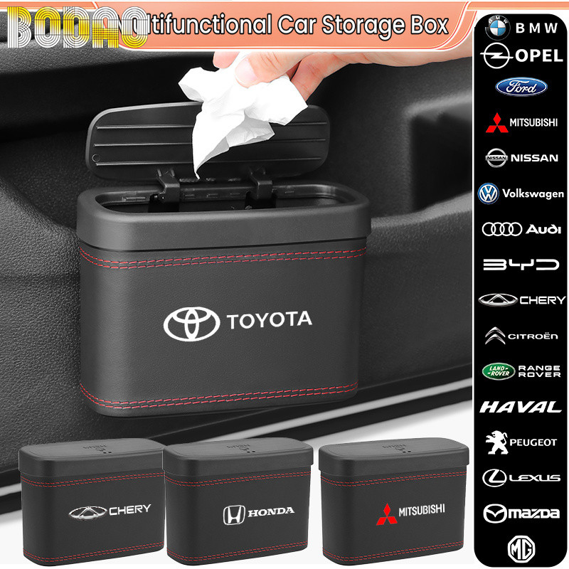 【BODAO】Caixa De Lixo Para Carro , Universal , Multifuncional , À Prova D'água , Tampa Articulada , Acessórios