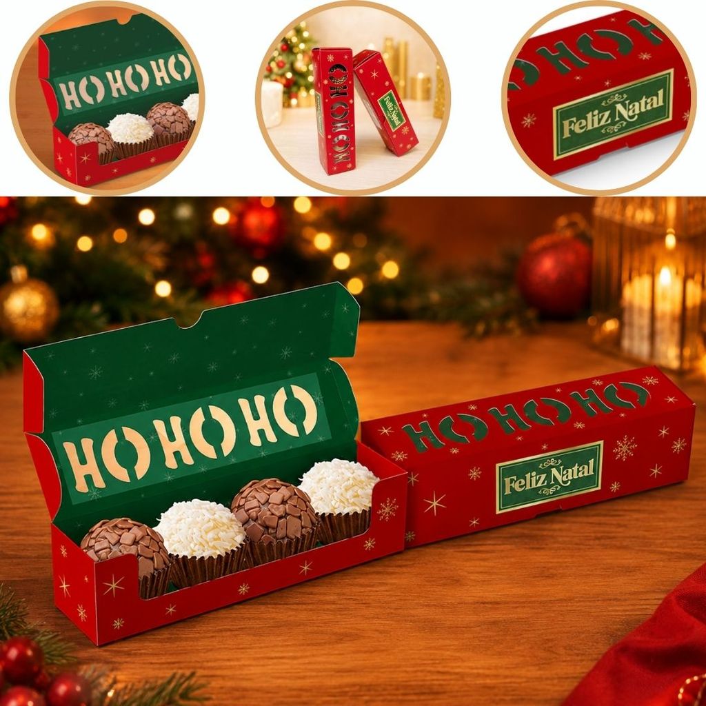 10~40 CAIXA P/ 4 DOCES DE NATAL HOHOHO C/ VISOR 16X4X4 6164 ( NATAL IDEIA 2026 )