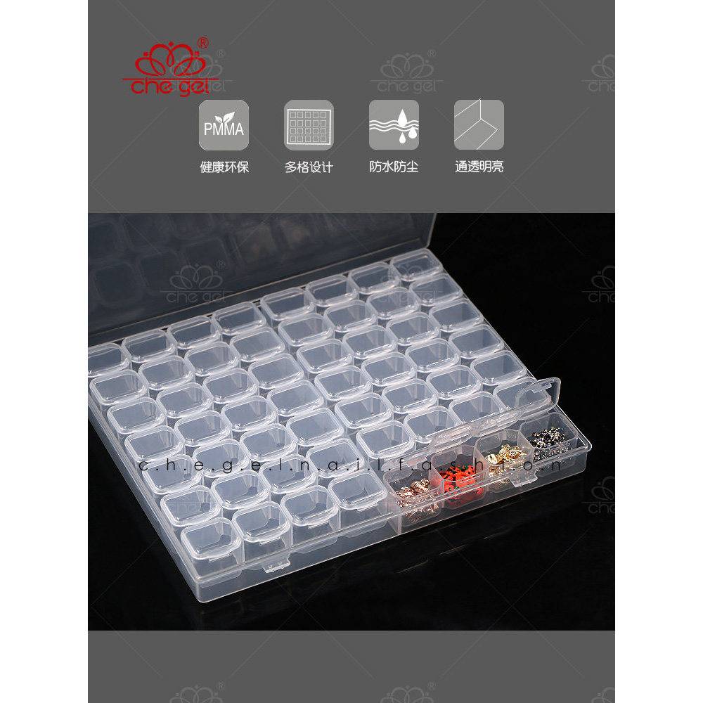 Ferramentas de manicure manicure caixa de jóias caixa de armazenamento transparente 28 grade caixa de diamante peças cai