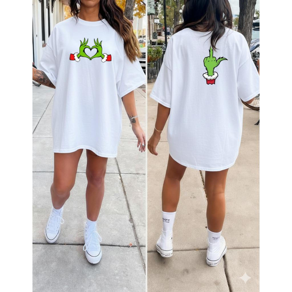 Brasilvibe.br Camiseta Feminina Oversized 100% Algodão com Estampa Divertida de Personagem Verde para Academia e Treino