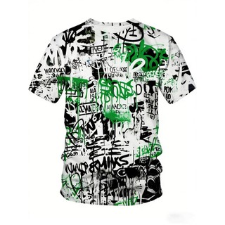 Impressão Digital - Camiseta masculina hip-hop hip-hop de manga curta estampada camiseta de manga curta - efeitos visuai