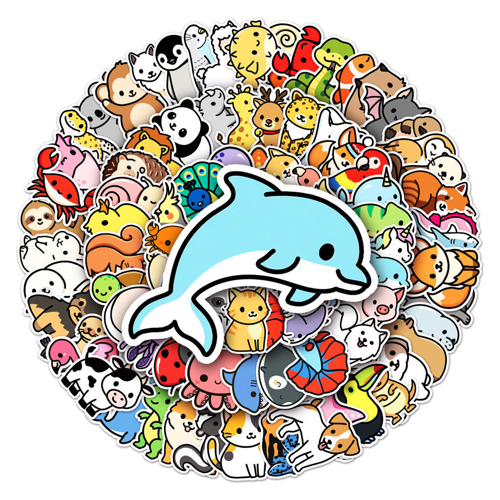 100 Pçs Bonito Dos Desenhos Animados Animal DIY Na Moda Decalque Adesivos Para Bagagem Skate Geladeira Telefone
